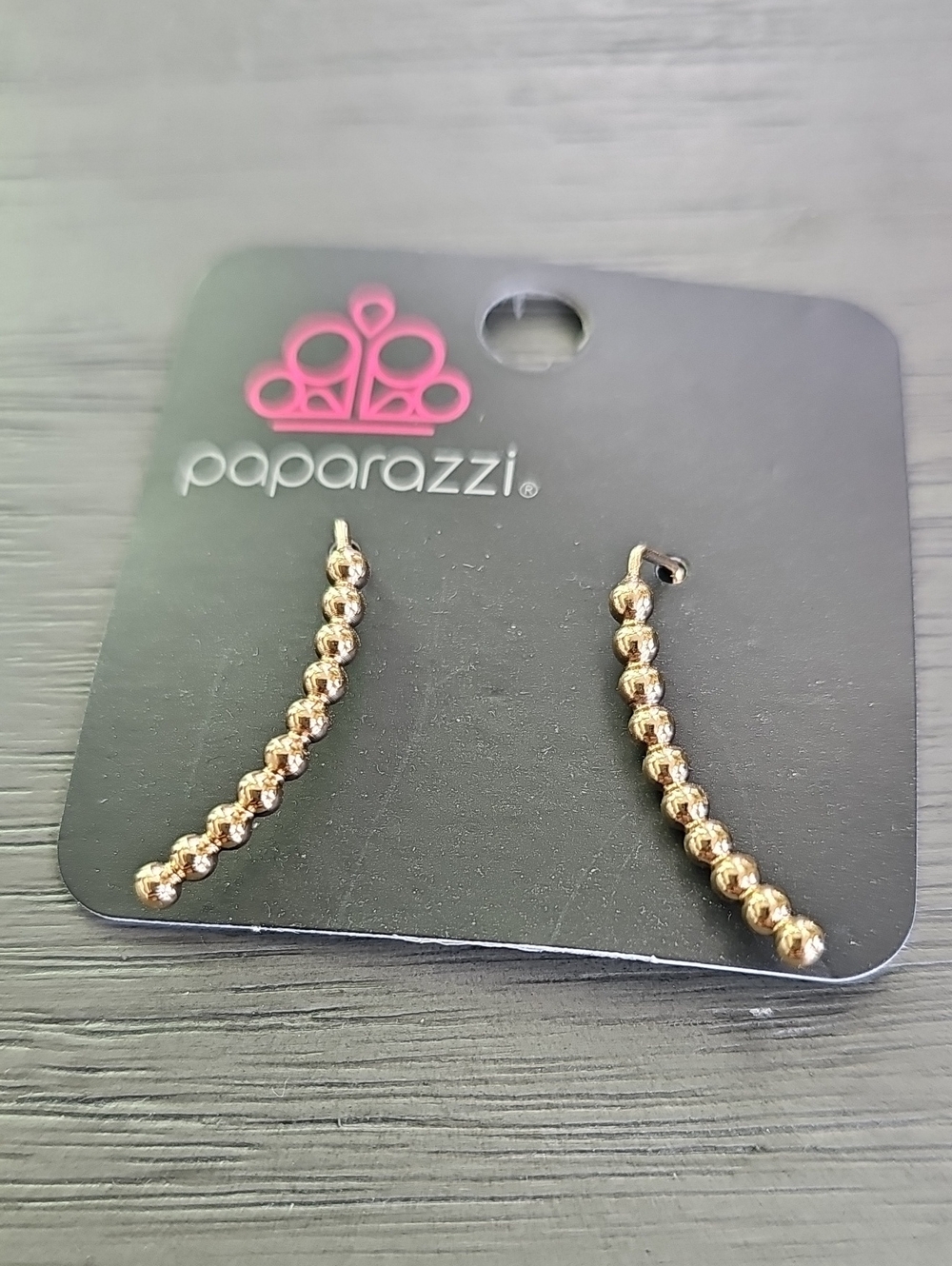 paparazzi Gold Bead Ear Climbers